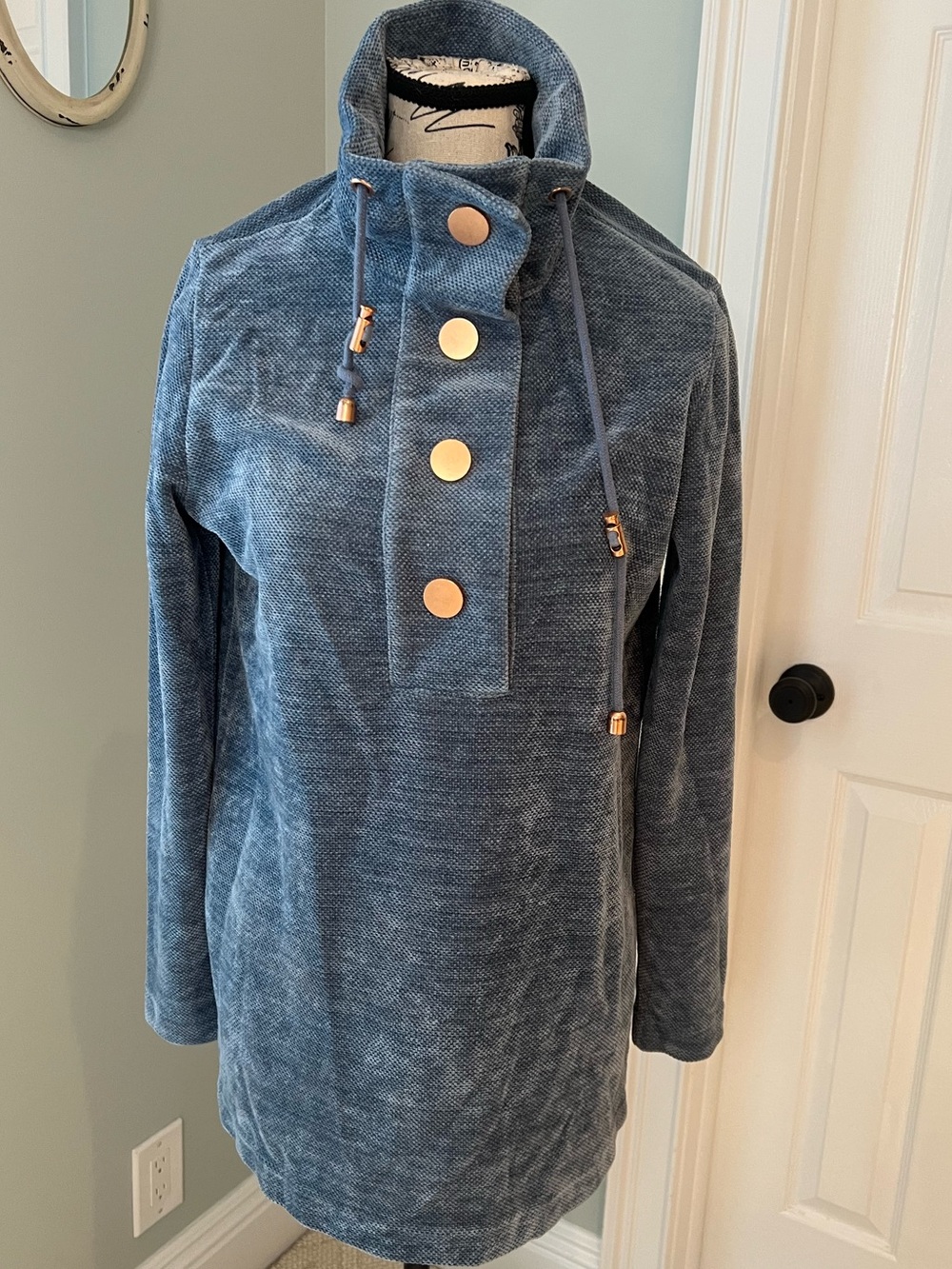 Soft Surroundings St Germain Tunic Sweater | blue chenille | Size S | Like New